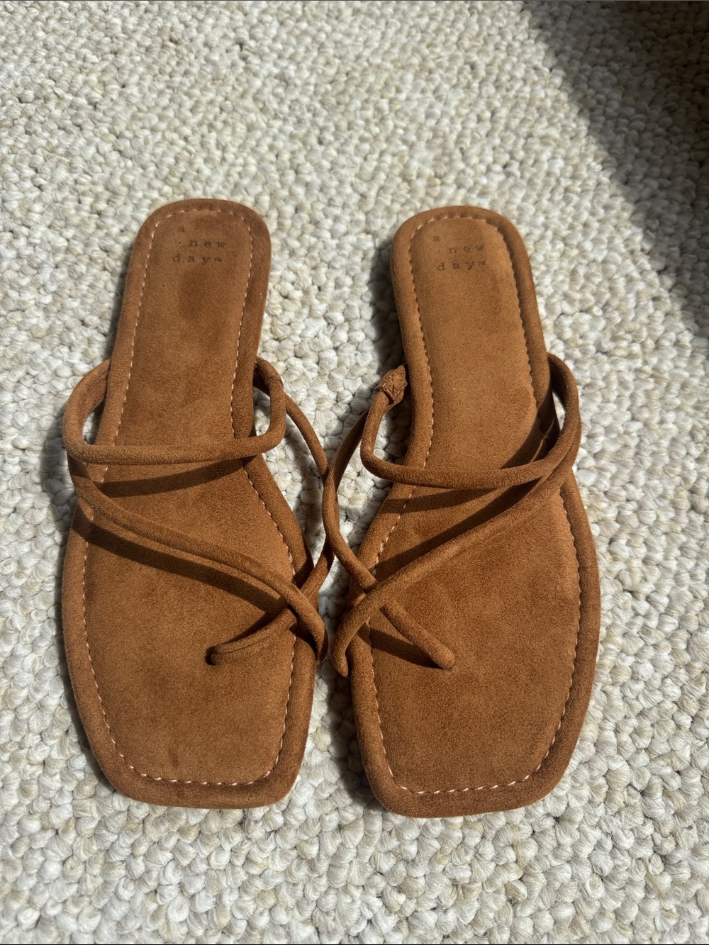 A New Day Women's Tan Suede Strappy Sandals